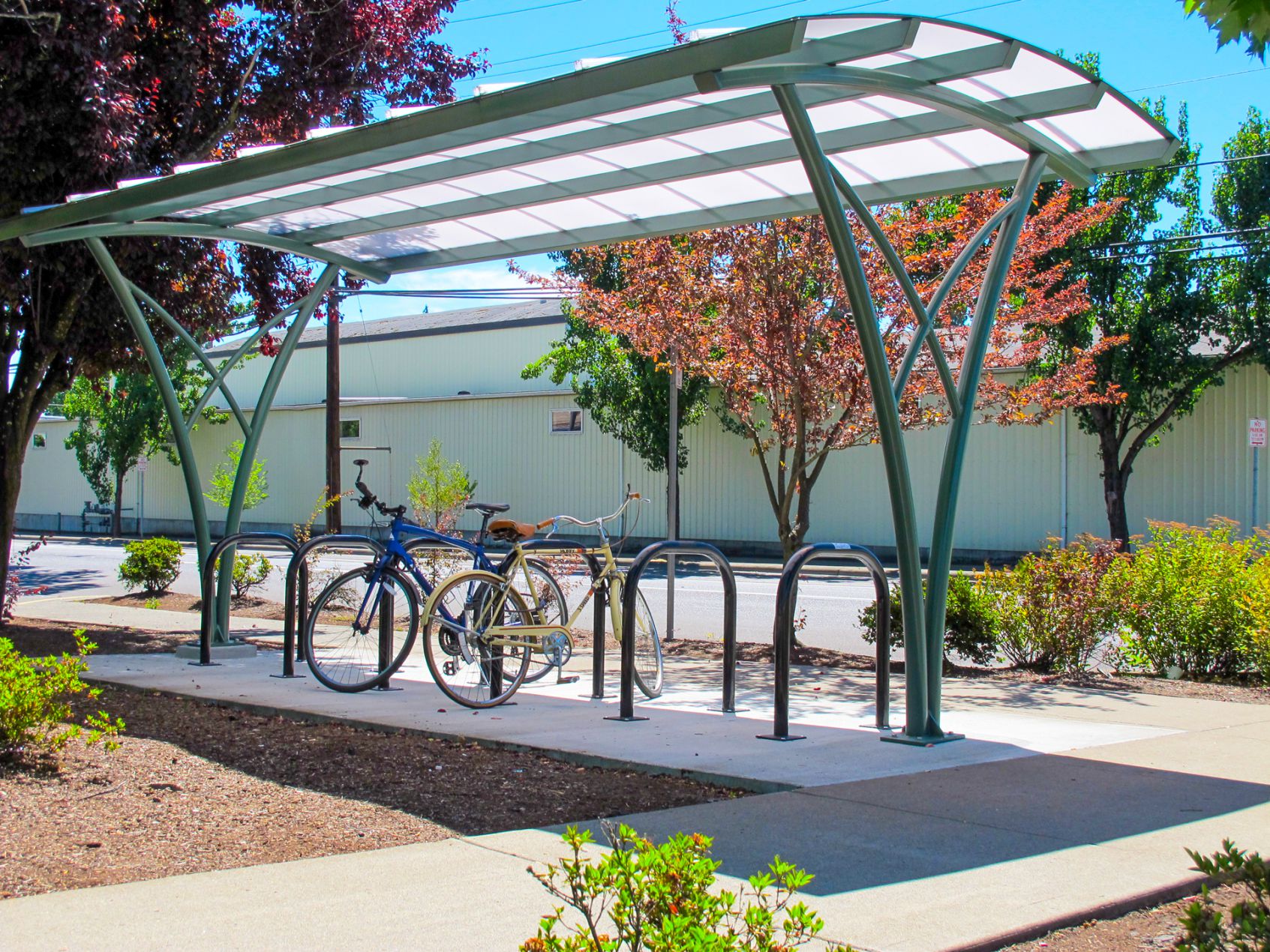 covered bike shelter